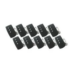 Pack 10 controles  remoto hiland modelo T5504, rolling code de 3 canales, frecuencia 433.92mhz. permite operar hasta 3 portones 