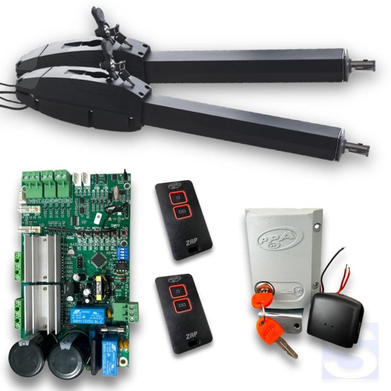 Kit Pivo SK Condominium Jetflex Super PPA doble hoja con electrocerradura, hojas hasta 3,5mts, 300 kg, apertura 90º en 12 segund Kit Pivo SK Condominium Jetflex Super PPA doble hoja con electrocerradura, hojas hasta 3,5mts, 300 kg, apertura 90º en 12 segund