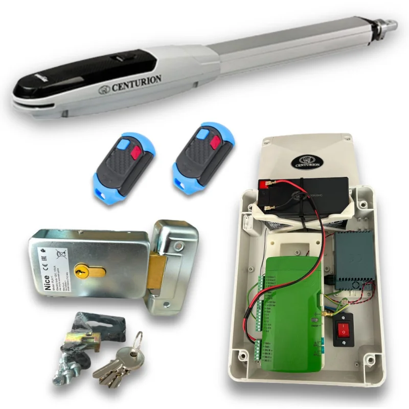 kit Centurion Vantage Smart 500 con electrocerradura, batiente electromecánico 1 hoja, capacidad 310kg, 4 mts, 250 ciclos diario