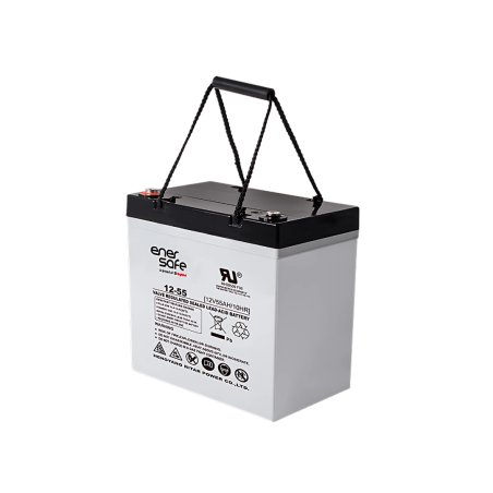 Batería UPS Enersafe 12V/55Ah · respaldo energético · CCTV · networking Solutimp