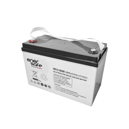 Batería UPS ENERSAFE 12V/100Ah · respaldo energético · CCTV · networking Solutimp