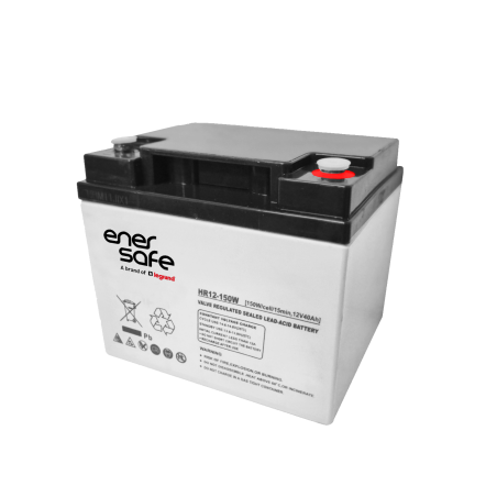 Batería UPS Enersafe 12V/40Ah · respaldo energético · CCTV · networking Solutimp