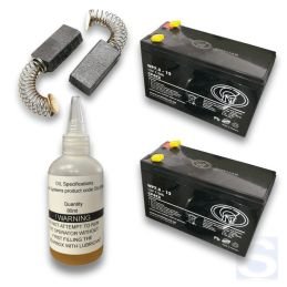 Kit mantencion para motor Centurion D10, incluye carbones, 2 baterías 12V7Amp, aceite para motor Centurion. , Kit de mantenimien