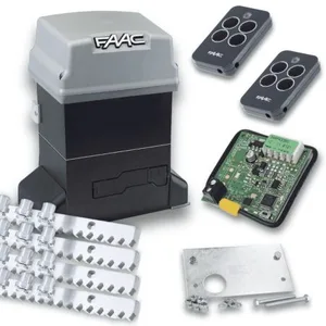 Imagen de Kit motor corredera Faac 844 piñón Z28 + placa de anclaje